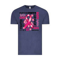 Vintage Denim survivor breast cancer ribbon Vintage Tee - RanaPortraitStore