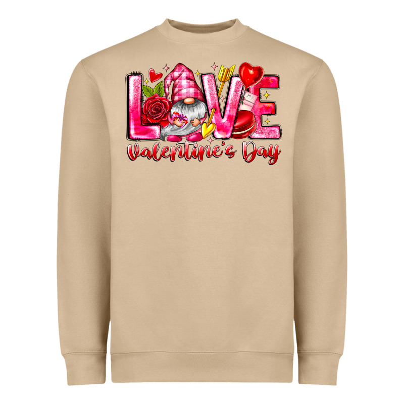 Love Valentines Day Gnome Heavyweight Sweatshirt by CowhideDigitalArt | Teevron