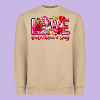 Love Valentines Day Gnome Heavyweight Sweatshirt Designed By Cowhidedigitalart