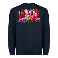 Navy Love Valentines Day Gnome Heavyweight Sweatshirt - CowhideDigitalArt
