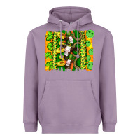 Lavender st patricks cow and coin wıth clovers and leopard brushstrokes Heavyweight Hoodie - Artiststas