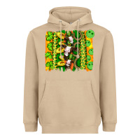 Mushroom st patricks cow and coin wıth clovers and leopard brushstrokes Heavyweight Hoodie - Artiststas