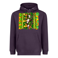 Plum st patricks cow and coin wıth clovers and leopard brushstrokes Heavyweight Hoodie - Artiststas