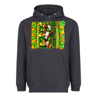 St Patricks Cow And Coin Wıth Clovers And Leopard Brushstrokes Heavyweight Hoodie | Teevron