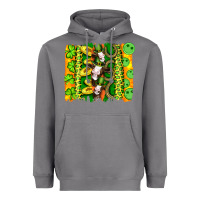Storm st patricks cow and coin wıth clovers and leopard brushstrokes Heavyweight Hoodie - Artiststas