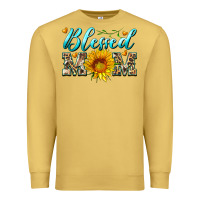 Antique Gold blessed mom with sunflower Premium Sweatshirt - Artiststas