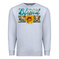 Heather Grey blessed mom with sunflower Premium Sweatshirt - Artiststas
