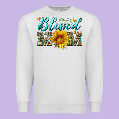 Blessed Mom With Sunflower Premium Sweatshirt Designed By Artiststas