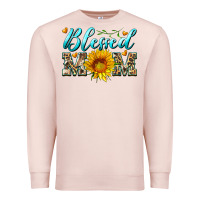 Pale Pink blessed mom with sunflower Premium Sweatshirt - Artiststas