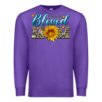 Purple blessed mom with sunflower Premium Sweatshirt - Artiststas