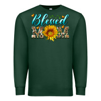 Sports Green blessed mom with sunflower Premium Sweatshirt - Artiststas