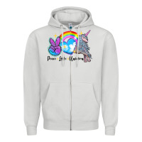 Dove Grey peace love unicorn Zipper Hoodie - LillyAllenDesigns