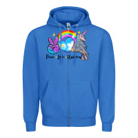 True Royal peace love unicorn Zipper Hoodie - LillyAllenDesigns