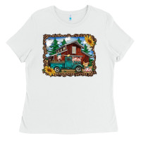 White western barn with farm animals Ladies Tee - RanaPortraitStore