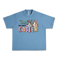 Pebble Blue My First Easter Bunny Urban Heavy Tee - RanaPortraitStore