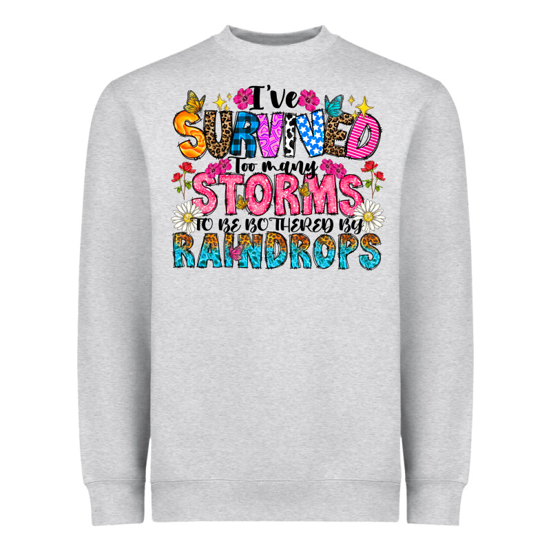 Ive Survived Too Many Storms To Be Thered By Raind Heavyweight Sweatshirt by CowhideDigitalArt | Teevron