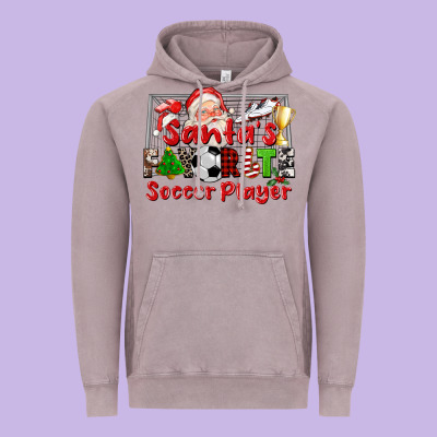Santas Favorite Soccer Player Vintage Hoodie Designed By Cowgirlartshop