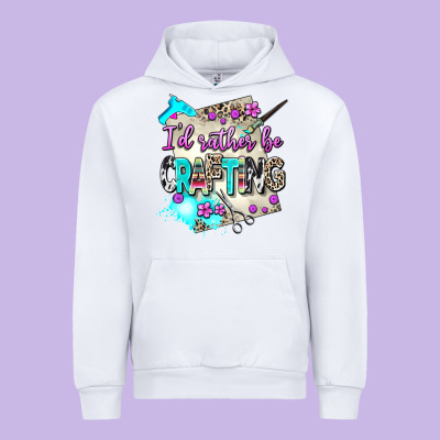 I D Rather Be Crafting Urban Hoodie Designed By Adodesignshop