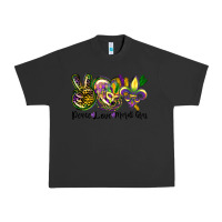 Pigment Black peace love mardi gras Urban Heavy Tee - CowGirlArtShop