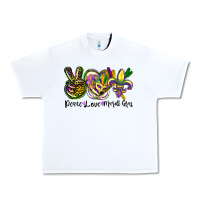 White peace love mardi gras Urban Heavy Tee - CowGirlArtShop