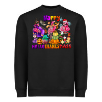 Black Happy Hallo Thanks Mas Heavyweight Sweatshirt - CowhideDigitalArt