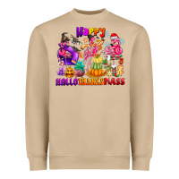 Mushroom Happy Hallo Thanks Mas Heavyweight Sweatshirt - CowhideDigitalArt