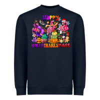 Navy Happy Hallo Thanks Mas Heavyweight Sweatshirt - CowhideDigitalArt