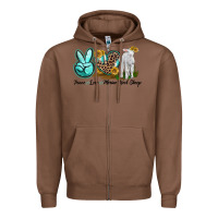 Chestnut Peace Love Merino Wool Sheep Zipper Hoodie - LillyAllenDesigns