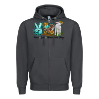 Smoke Peace Love Merino Wool Sheep Zipper Hoodie - LillyAllenDesigns
