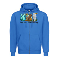 True Royal Peace Love Merino Wool Sheep Zipper Hoodie - LillyAllenDesigns