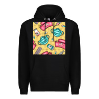 Black nurse medicine seamless pattern Premium Hoodie - BundleAndBundleShop