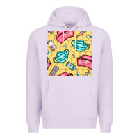 Lilac nurse medicine seamless pattern Premium Hoodie - BundleAndBundleShop