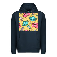 Navy nurse medicine seamless pattern Premium Hoodie - BundleAndBundleShop