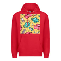 Red nurse medicine seamless pattern Premium Hoodie - BundleAndBundleShop