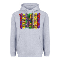 Heather Grey mardi gras crawfish cake and mask with leopar and fleur de lis brushst Heavyweight Hoodie - Artiststas