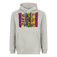 Mardi Gras Crawfish Cake And Mask With Leopar And Fleur De Lis Brushst Heavyweight Hoodie | Teevron