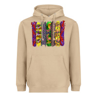 Mushroom mardi gras crawfish cake and mask with leopar and fleur de lis brushst Heavyweight Hoodie - Artiststas