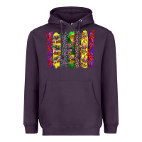 Plum mardi gras crawfish cake and mask with leopar and fleur de lis brushst Heavyweight Hoodie - Artiststas