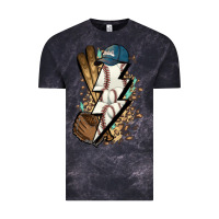 Cloud Black Lightning bolt Baseball Vintage Tee - HowdyJamesFarm