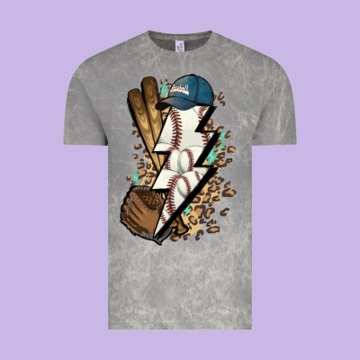 Lightning Bolt Baseball Vintage Tee Designed By Howdyjamesfarm