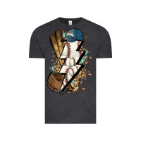 Vintage Black Lightning bolt Baseball Vintage Tee - HowdyJamesFarm