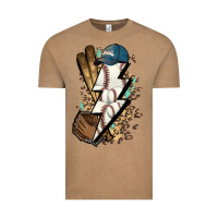 Vintage Coffee Lightning bolt Baseball Vintage Tee - HowdyJamesFarm