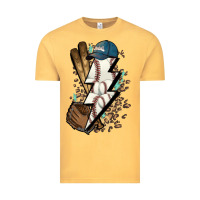 Vintage Mustard Lightning bolt Baseball Vintage Tee - HowdyJamesFarm