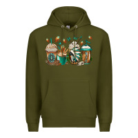 Army Green indian headdress coffee cups Premium Hoodie - Jasminsmagicworld