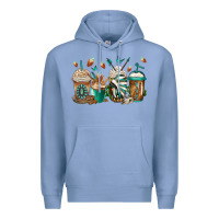 Colony Blue indian headdress coffee cups Premium Hoodie - Jasminsmagicworld