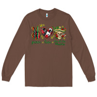 Chestnut Peace love dia de los muertos Mexico Long Sleeve Tee - HowdyJamesFarm