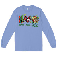 Colony Blue Peace love dia de los muertos Mexico Long Sleeve Tee - HowdyJamesFarm