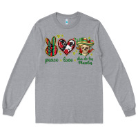 Heather Grey Peace love dia de los muertos Mexico Long Sleeve Tee - HowdyJamesFarm