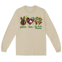Mushroom Peace love dia de los muertos Mexico Long Sleeve Tee - HowdyJamesFarm