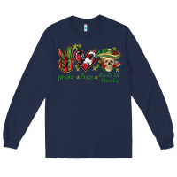 Navy Peace love dia de los muertos Mexico Long Sleeve Tee - HowdyJamesFarm